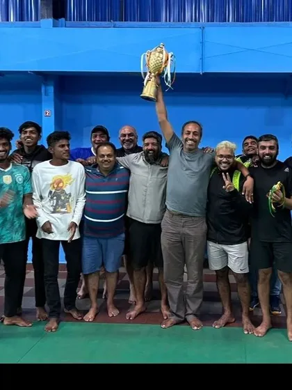 The thrill of victory! Our adult players celebrating their win at a recent team tournament. We provide a competitive and fun environment for adults looking to improve their game.