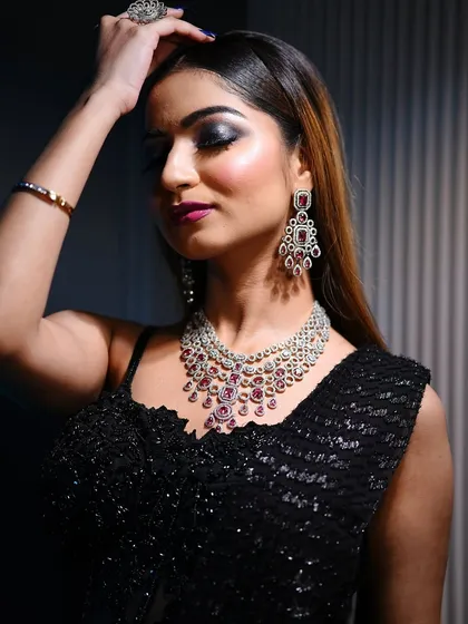 A side profile showcasing the beautiful highlighting and the way the light catches the cheekbones.