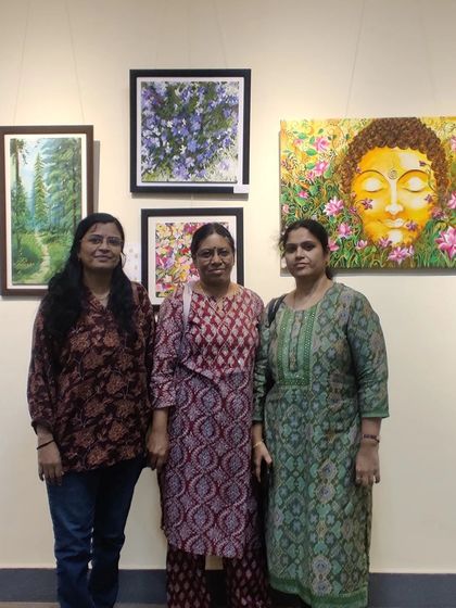 With friends and fellow artists at the CKP exhibition.