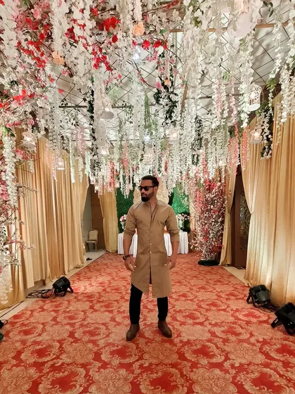 Normal is boring. A stylish long kurta for a wedding event.