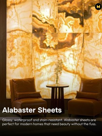 Alabaster sheets are not only beautiful but also practical. They are glossy, waterproof, and stain-resistant, making them perfect for modern homes that need beauty without the fuss, especially with backlighting.