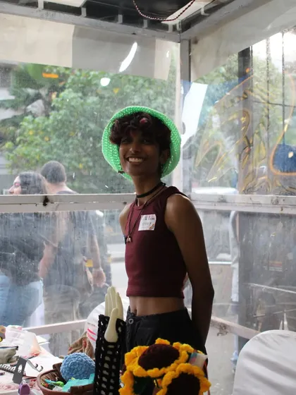 A candid shot of me at another stall event. I did three stalls in one year and it was the most exciting experience for my little business.