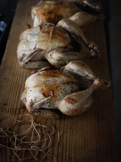 Mastering classic techniques is the foundation of great cooking. Here's a perfectly roasted chicken, a dish you'll learn to perfect in our pre-professional course, understanding heat, flavor, and presentation.