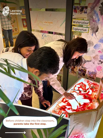 Our Parent Orientations are interactive experiences. Before children join, parents step into the classroom to engage with our Reggio-inspired invitations, gaining a deep, personal understanding of our play-based pedagogy.