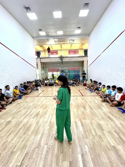 Sports Nutritionist Shruti Kainya addressing our students and parents at our Health Workshop. We believe in a holistic approach to athlete development, including proper nutrition.