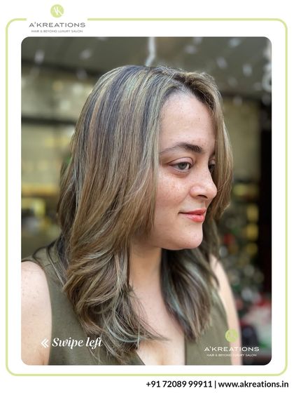 We love creating soft, luminous looks. These highlights are blended to perfection, providing a gentle lift and a radiant, healthy-looking finish.