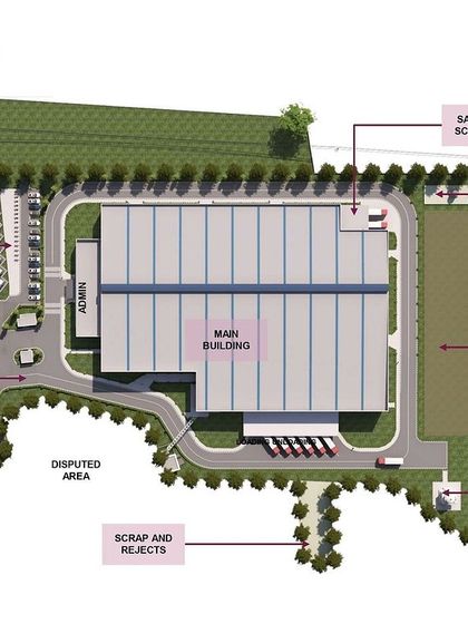 The detailed site plan for the Rockwell industrial campus. I use plans like this to manage every aspect of the site, from truck circulation and employee parking to the placement of the main building and future expansion zones.