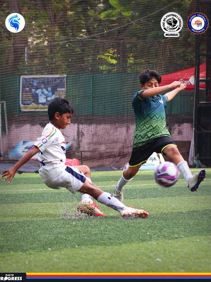A decisive tackle to win back possession. Defensive skills are just as important as attacking flair in our holistic development program.