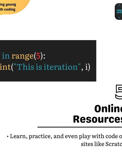 Tip 5 for beginners: Use online resources. I encourage students to learn, practice, and play with code on sites like Scratch to supplement their learning and explore new ideas.