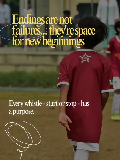 I teach that football is a lot like life. This image reminds players that every whistle, whether a start or a stop, has a purpose. It’s about learning resilience and seeing every challenge as a new beginning.