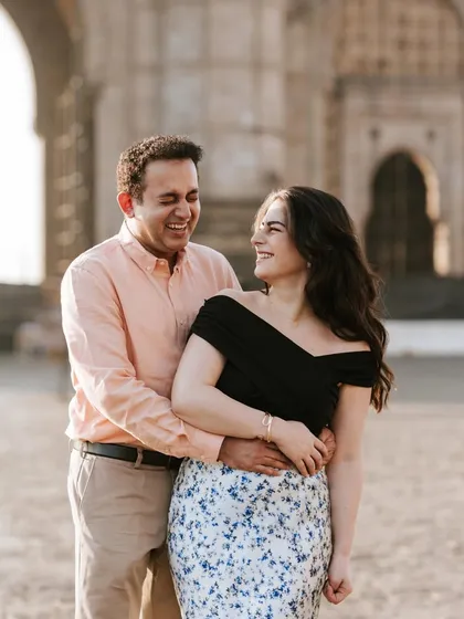 A joyful, candid laugh shared between the couple. My goal is to make you feel comfortable enough to let your true personalities shine through.