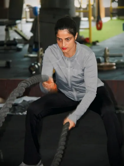 This is my therapy. A battle rope session isn't just for cardio; it's a full-body workout that builds explosive power and endurance. I believe in leading by example and pushing my own limits every day.