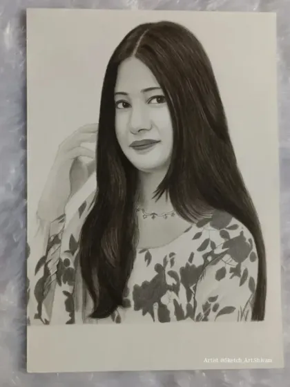 The full view of the completed A4 portrait from Meerut.