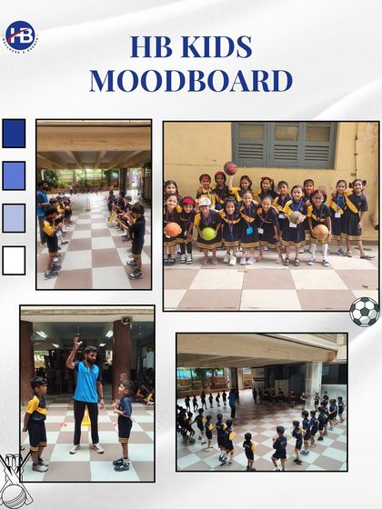 Our "HB Kids Moodboard" captures the diverse activities we offer. It shows students in group photos, learning drills, and getting ready for action, reflecting the energy and teamwork we foster.