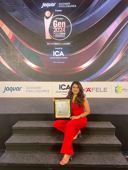 A proud moment, seated on stage after receiving the iGen 2024 award. Every project is a collaborative journey, and this award celebrates the successful partnership between my studio and our clients in creating exceptional spaces.