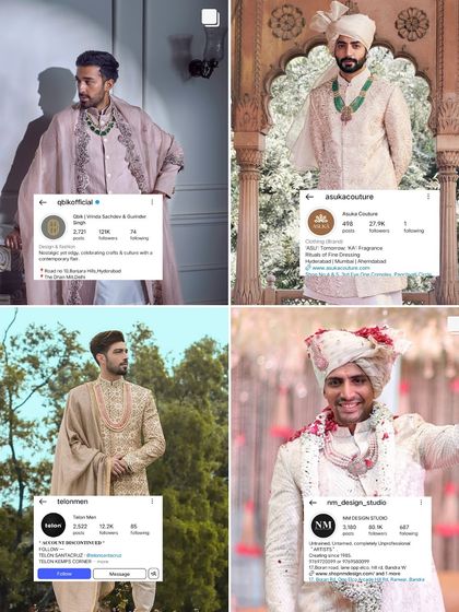 Here are more of my favorite designers for grooms. Qbik, Asuka Couture, Telon, and NM Design Studio are all fantastic choices for finding unique and stylish outfits for your wedding celebrations.