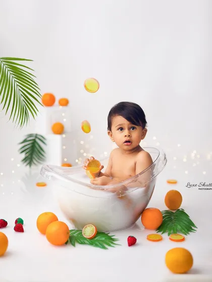Adding a little magic with floating fruit! This creative shot adds a dynamic and surprising element to our fruit bath photoshoots.