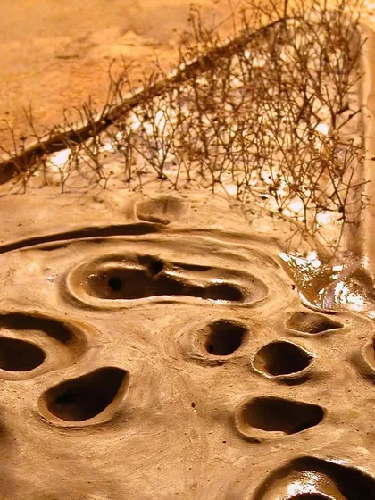 This clay model represents our conceptual approach for the Bhopal Gas Tragedy Memorial. The design keeps the scars of the tragedy visible in the pitted landscape, creating a powerful space for remembrance that confronts a difficult history while allowing for healing and introspection.