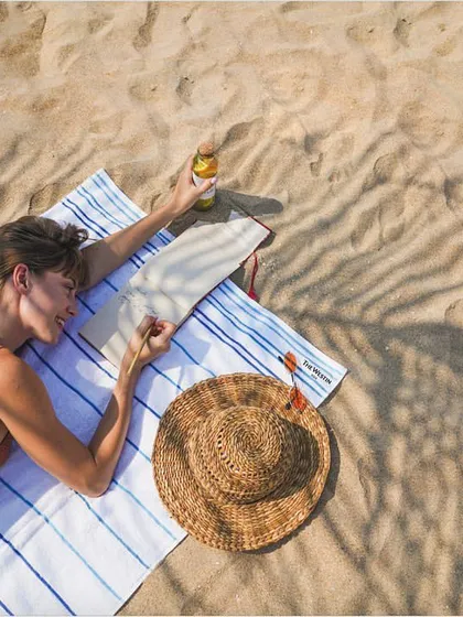 It's good to hire the right photographer who understands what you need. This aerial shot for The Westin Goa creates a beautiful, graphic image of relaxation, with the palm leaf shadows adding a lovely texture.