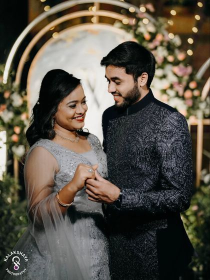 The couple sharing a sweet moment after their ring exchange ceremony.