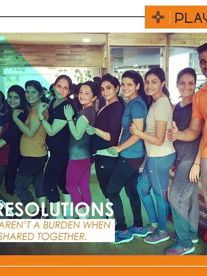 Your fitness resolutions are easier to stick to when you have a team behind you. This picture captures the spirit of our community, where we all work towards our goals together.