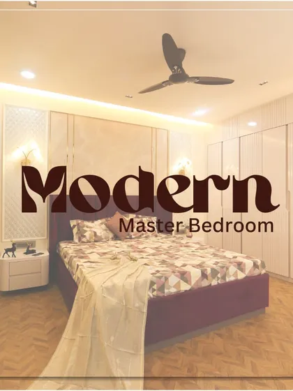 A title card for our Modern Master Bedroom project, showcasing the clean and sophisticated aesthetic.