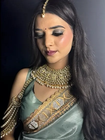 A close-up of the airbrush makeup, showing how it provides excellent coverage while still looking natural and skin-like. Our students learn this for high-definition results.