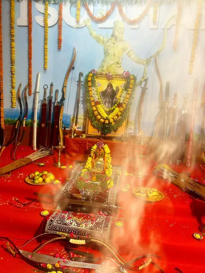 Smoke from the sacred incense purifies the space during our puja. The fragrance helps to focus the mind and elevate the spirit, preparing us for our practice.