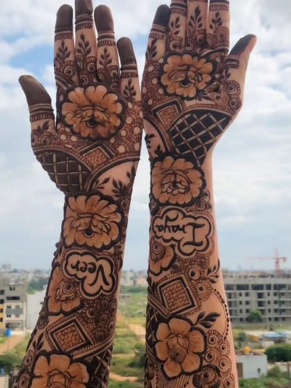 A final, beautiful shot of the 'Veer and Inaya' bridal mehendi.