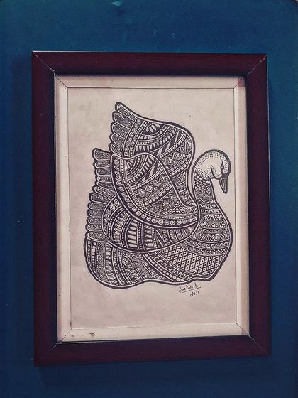 A collection of my other framed A4 size zentangle and sketch artworks, including various animals and patterns.