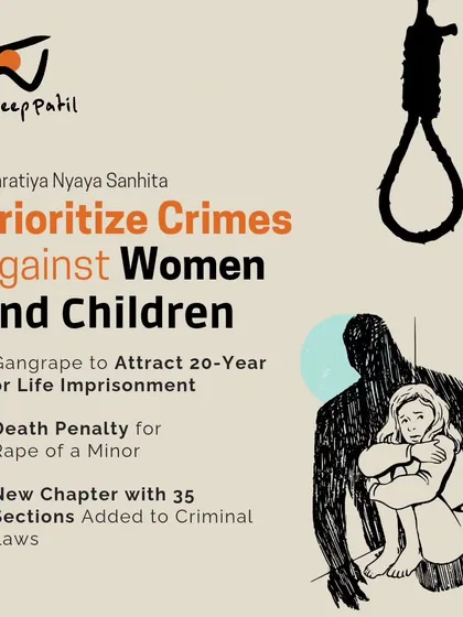 The Bharatiya Nyaya Sanhita introduces stricter punishments for crimes against women and children, including life imprisonment for gangrape and the death penalty for the rape of a minor. These are critical steps toward building a safer society.
