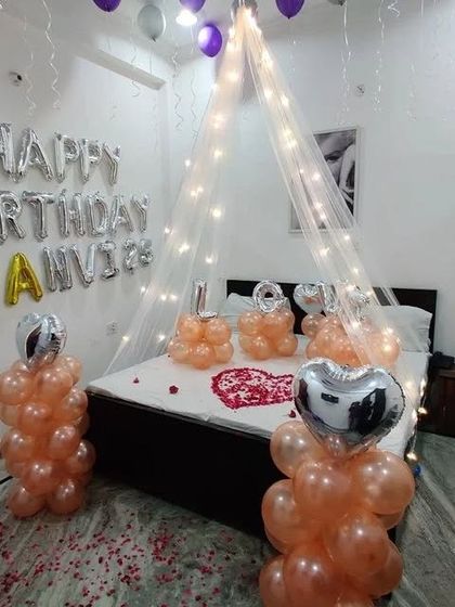 The complete view of the romantic birthday surprise, ready to wow your loved one.