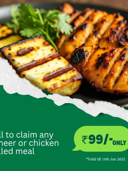 To welcome new members to our community, we are running a special launch offer. This is a great opportunity to try our grilled paneer or chicken meals, designed to fuel your workouts without breaking the bank.