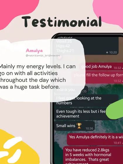 For Amulya, who was dealing with hormonal imbalances, losing 2.8 kg in 5 weeks was a huge achievement. It's a perfect example that small, consistent wins are what build momentum and lead to big transformations.
