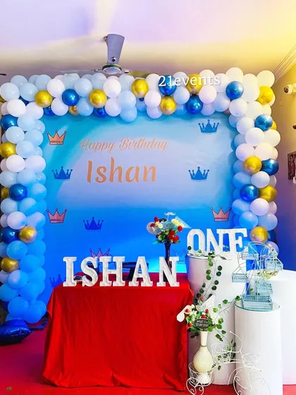 Another view of the blue prince theme, showing the full setup with marquee letters.