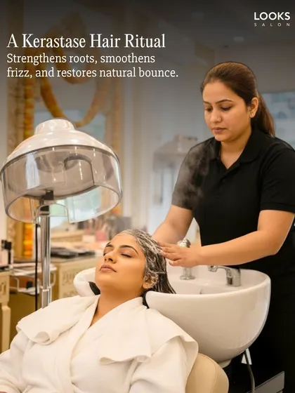 Healthy hair is the foundation of any beautiful bridal hairstyle. I use a Kérastase hair ritual with steam to deeply nourish the hair, strengthen roots, and restore a natural, smooth bounce before the big day.