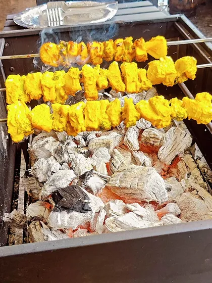 The smoky aroma of a traditional charcoal grill is unbeatable. We prepare classic vegetarian favorites like these succulent paneer and pineapple tikkas live for your guests to enjoy hot and fresh.