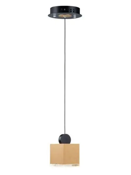 A minimalist pendant light featuring a simple geometric cube shade. This Nordic-inspired acrylic lamp provides clean, focused downlighting, making it an excellent choice for a modern kitchen or a minimalist workspace.