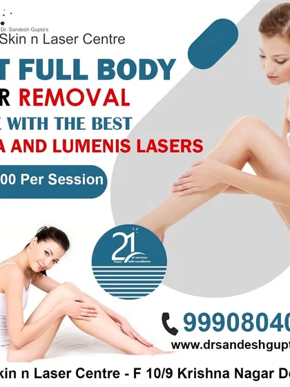 An offer for full-body hair removal using our top-of-the-line Alma and Lumenis lasers. This is your chance to get a premium treatment at an excellent price.