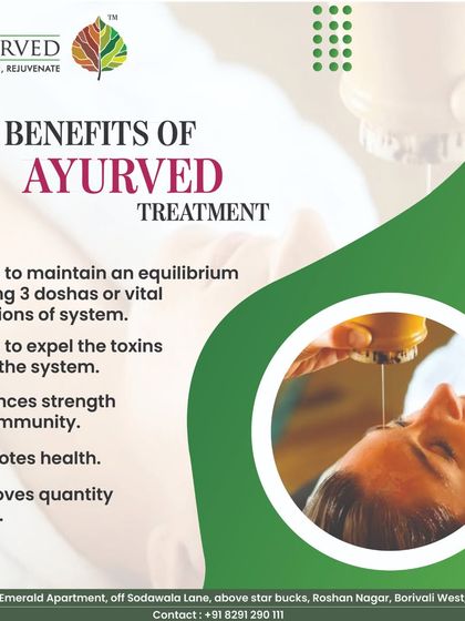The benefits of Ayurvedic treatment are holistic. Our therapies, including Shirodhara, help maintain equilibrium among the three doshas, expel toxins, enhance immunity, and improve overall quality of life.