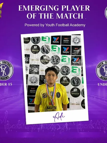 Adi, a U-15 player, earning his award.