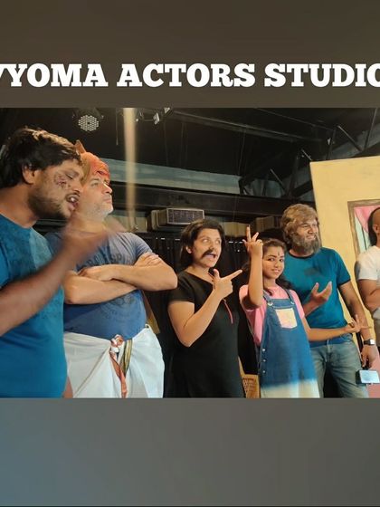 A fun, candid moment on stage with the cast. It's not just about serious acting; it's also about play, exploration, and having a great time.