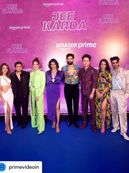 The full cast of the Amazon Prime web series 'Jee Karda' at the promotional screening event. I handled the makeup for Hussain Dalal, ensuring he had a sharp, polished look for the red carpet.