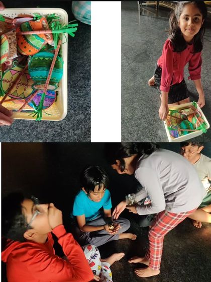 A collage showing the festive spirit and teamwork during our Sankranti celebration and rehearsal session.