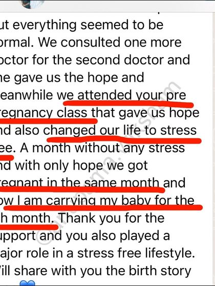 A month without stress and with only hope, this student got pregnant in the same month she attended my class.