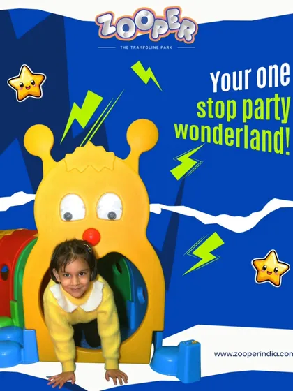 Your one-stop party wonderland. A young guest explores a fun caterpillar tunnel in our dedicated soft play zone.
