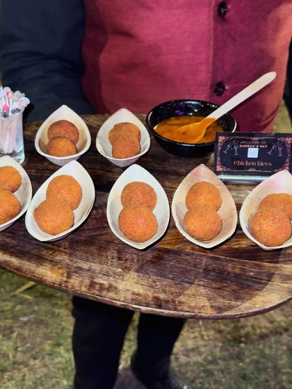 A tray of our delicious Chicken Kievs, served hot and fresh by our staff. These bite-sized delights are perfect for passing around at any party.