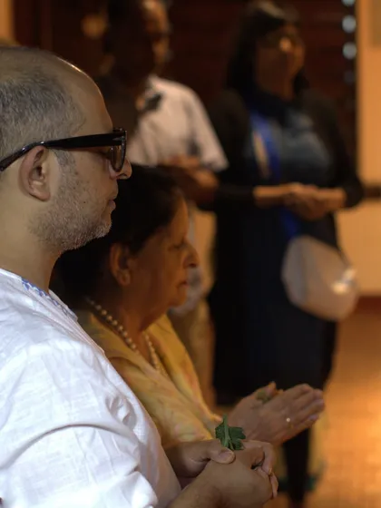 Guests and staff join in prayer during our Varamahalakshmi Vrata celebration. This festival, dedicated to the Goddess of wealth and prosperity, fills our center with devotion and positive energy.