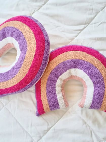 Our new pastel rainbow cushions are finally here. We've been so excited to add these soft, cozy, and stylish pillows to our collection for kids' rooms and nurseries.