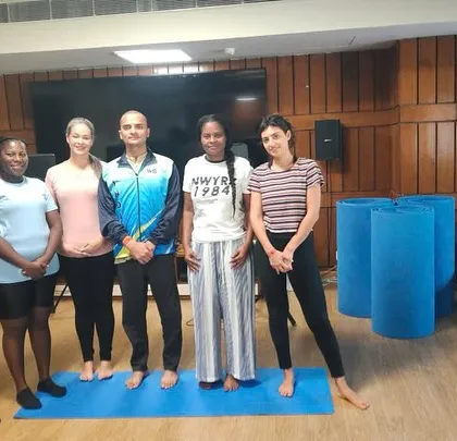 A group of international students with their instructor. We maintain small class sizes to ensure personalized attention and a high-quality learning experience.